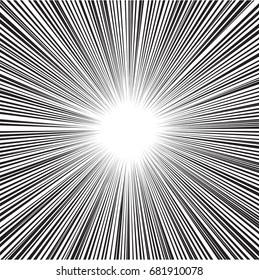 Abstract radial zoom line speed for comic background vector illustration.