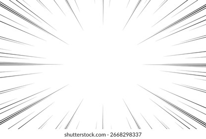Abstract radial zoom speed effect on black light for cartoon comic books, sun rays or starburst elements