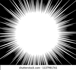 Abstract radial zoom speed light on black effect for cartoon comic book,Sun ray or star burst element

