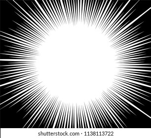 Abstract radial zoom speed light on black effect for cartoon comic book,Sun ray or star burst element 
