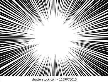 Abstract radial zoom speed light on black effect for cartoon comic book,Sun ray or star burst element 
