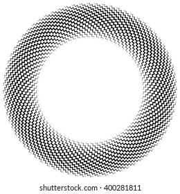 Abstract radiating lines element. Jagged, zigzag (wavy) lines converging. Abstract monochrome element. Bursting irregular lines.