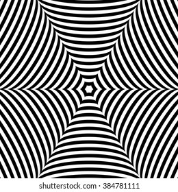 Abstract radiating pattern with deformed shapes spreading from center