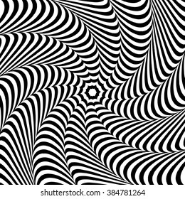 Abstract radiating pattern with deformed shapes spreading from center