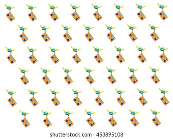 Abstract radio and cassette screen pattern.Vector illustrator.