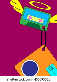 Abstract radio and cassette.Vector illustrator.