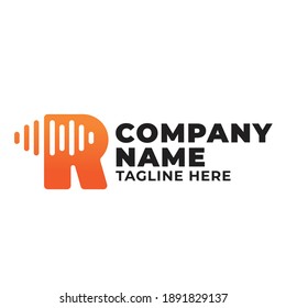 abstract radio poadcast logo design template