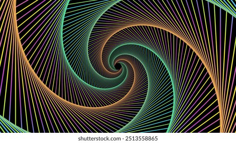 Abstract radio wave circular light lines. Colorful geometric vector background design.
