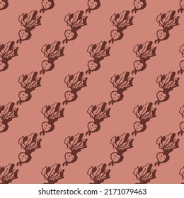 Abstract Radish Vegetable Vector Graphic Doodles Seamless Pattern can be use for background and apparel design