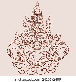 Abstract of Rahu and the moon vector for illustration, card, decoration