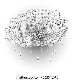 Abstract rain cloud. Autumnal vector illustration.