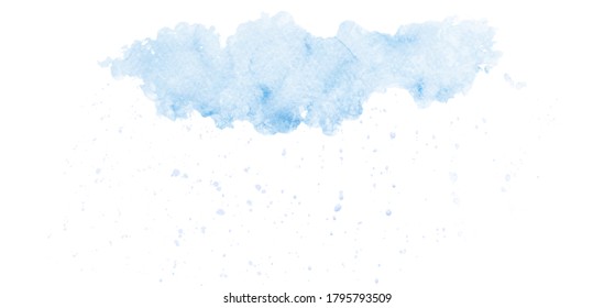 Abstract rain clouds in the sky design with watercolor for background. Stain dripped artistic vector used as being an element in the decorative design of poster, card, cover or banner.