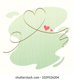Abstract rain drop line and heart line vector
