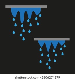 Abstract rain drop object features simple flat geometry. Represents dynamic weather concept. eps 10
