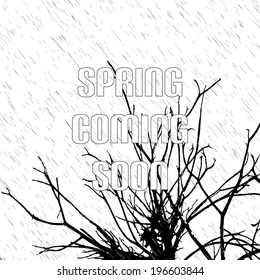 Abstract rain and snow fall on with text, illustration background