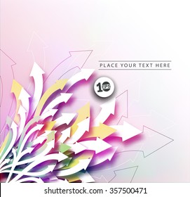Abstract rainbow arrow line background with space for your text. 