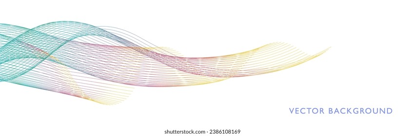 Abstract rainbow background from colored lines. Smooth lines of different colors background. Vector illustration. Gradient blurred background for design, banner, poster, web. Abstract background.
