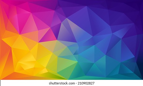 Abstract rainbow background consisting of colored triangles