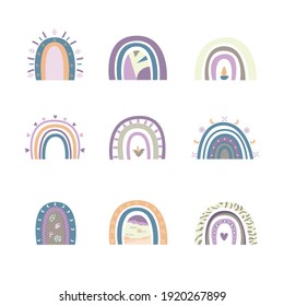 Abstract rainbow background for design room interior poster, wallpaper, wall decor, greeting card, party invitation, phone case, tote bag, shop sale advertising etc. Vector cartoon flat illustration