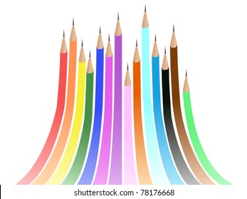 abstract rainbow background formed by colorful pencils