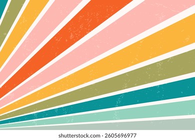 Abstract rainbow background in retro style. Retro - striped background. Vector.