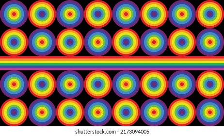 Abstract rainbow background. Seamless circle rainbow pattern.