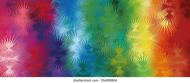 Abstract rainbow background with thorns for your creativity