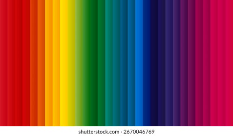 Abstract rainbow background with vertical colorful stripes, gradient spectrum design, vector illustration
