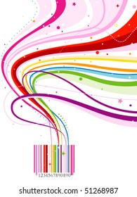 Abstract Rainbow Barcode Design - Vector