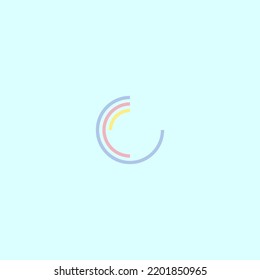 Abstract rainbow in the blue sky