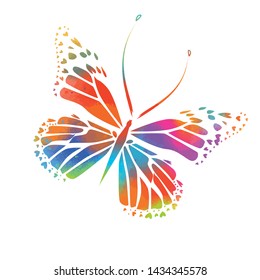 Abstract rainbow butterfly. Vector illustration