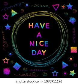 Abstract rainbow card background. Modern pattern for birthday card, party invitation, wallpaper, holiday shop sale poster, bag print, t shirt, workshop advertising etc.
