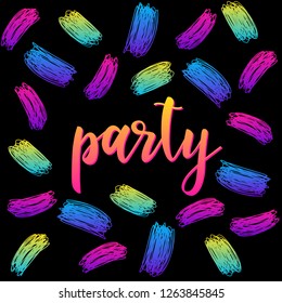Abstract rainbow card background. Modern pattern for birthday card, party invitation, wallpaper, holiday shop sale poster, bag print, t shirt, workshop advertising etc.