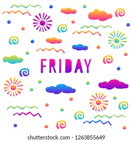 Abstract rainbow card background. Modern pattern for birthday card, party invitation, wallpaper, holiday shop sale poster, bag print, t shirt, workshop advertising etc.