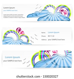 Abstract rainbow card collection