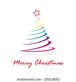 Abstract Rainbow Christmas Tree Stock Vector (Royalty Free) 220518052 ...