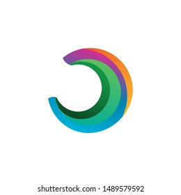 An abstract rainbow circle concept logo.colorful with gradients. vector eps10.