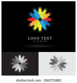Abstract Rainbow Circle Logo. Symbol & Icon Vector Template