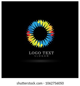 Abstract Rainbow Circle Logo. Symbol & Icon Vector Template