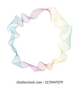 Abstract rainbow circle wave frame background. Vector illustration.