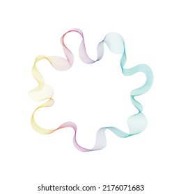 Abstract rainbow circle wave frame background. Vector illustration.