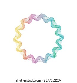 Abstract rainbow circle wave frame background. Vector illustration.