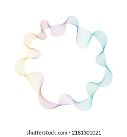 Abstract rainbow circle wave frame background. Vector illustration.