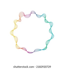 Resumen del fondo del marco de la onda del círculo arco iris. Ilustración vectorial.