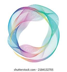 Abstract rainbow circle wave frame background. Vector illustration.