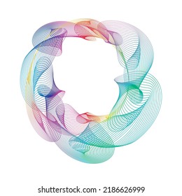 Abstract rainbow circle wave frame background. Vector illustration.