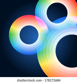 Abstract rainbow circles with space for your business message