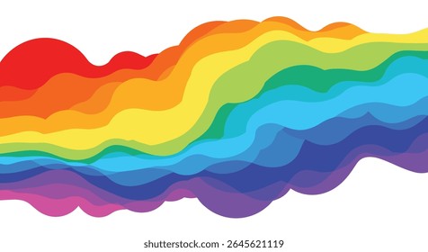 Abstrato Rainbow Cloud Ondas Fluxo do Espectro de Cores