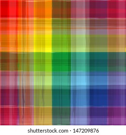 Abstract rainbow color drawing plaid background