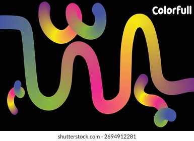 Abstrakte Regenbogen Farbverlauf Swirl Linie Kunst nahtlose Muster lebendig fließend Design Illustration